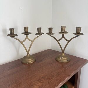 Brass Candelabras Set of 2